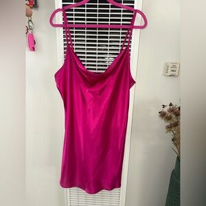 bebe Fuchsia Satin Chemise
